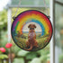 Labrador Chocolate Rainbow Bridge Stained Glass Effect Suncatcher